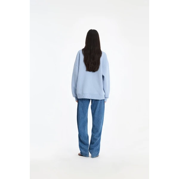 Rotate Birger Christensen Heavy Sweatshirt Crewneck Blue Top, view 3