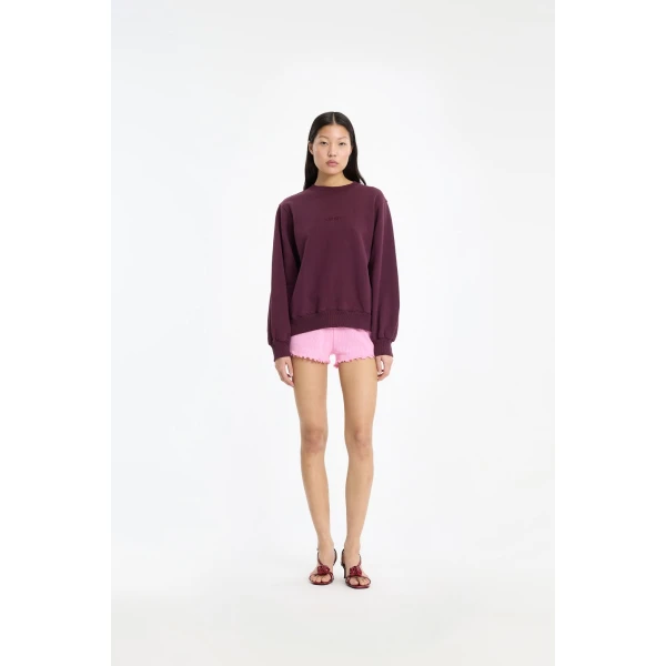 Rotate Birger Christensen Heavy Sweatshirt Crewneck Bordeaux Top, view 2