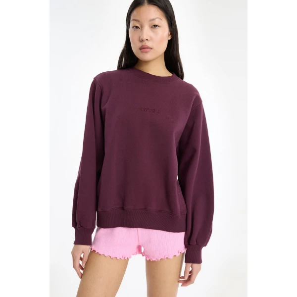 Rotate Birger Christensen Heavy Sweatshirt Crewneck Bordeaux Top, view 4