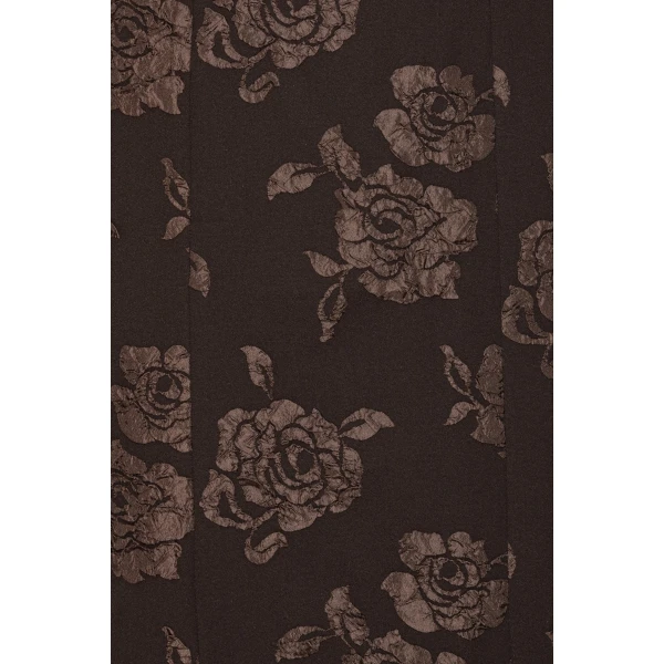 Rotate Birger Christensen Jacquard Midi Dress Dark Brown, view 6