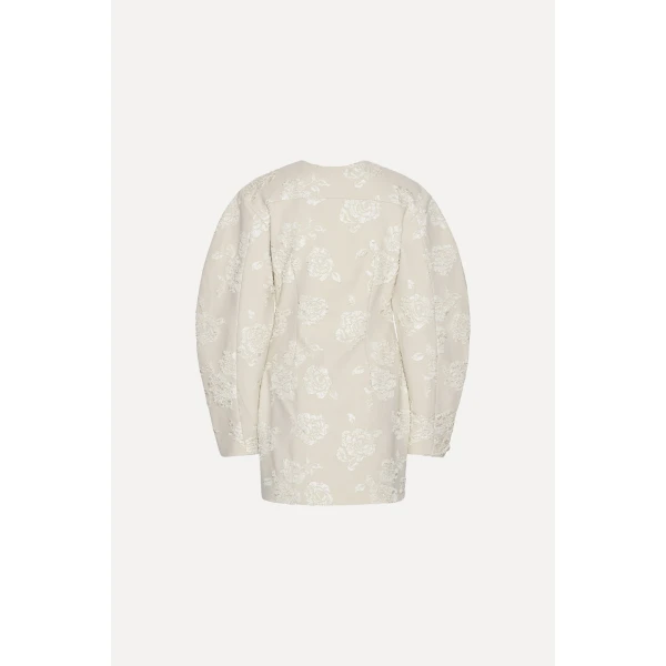 Rotate Birger Christensen Jacquard Tailored Dress Creme, view 5