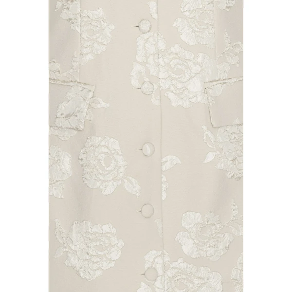 Rotate Birger Christensen Jacquard Tailored Dress Creme, view 6