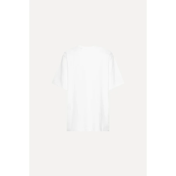 Rotate Birger Christensen Jersey Oversized T-shirt White Top, view 2