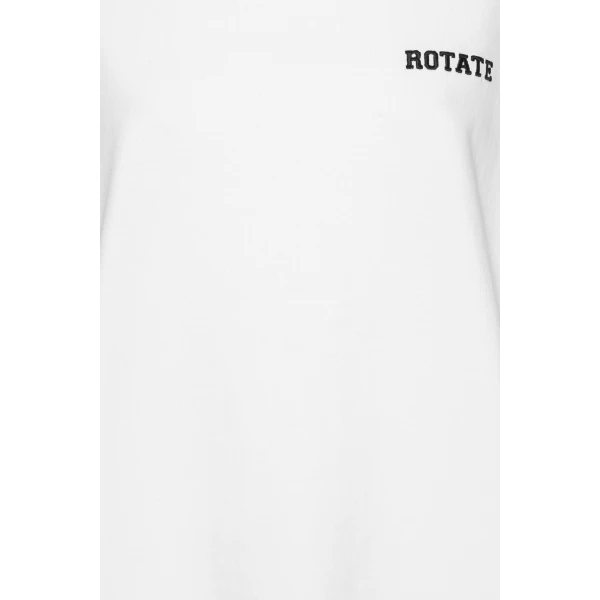 Rotate Birger Christensen Jersey Oversized T-shirt White Top, view 3