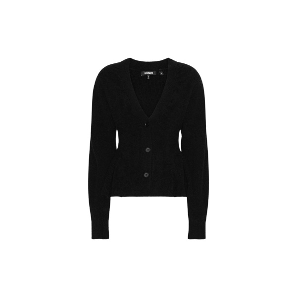 Knit Peplum Cardigan Black