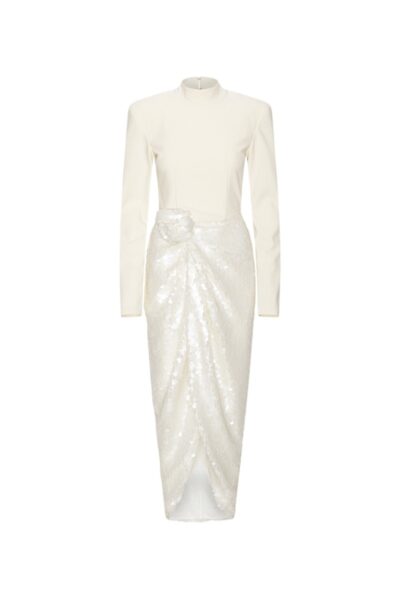 Knotted Midi Dress White