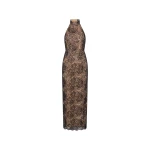 Rotate Birger Christensen Lace Halterneck Dress Black