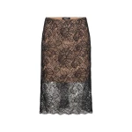 Rotate Birger Christensen Lace Midi Pencil Skirt Black