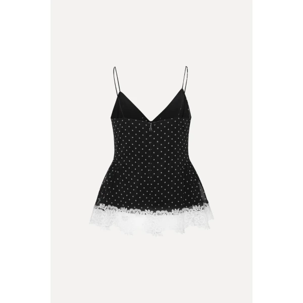 Rotate Birger Christensen Laceband Camisole Black, view 5