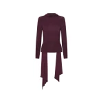 Rotate Birger Christensen Long-sleeved Scarf Top Bordeaux