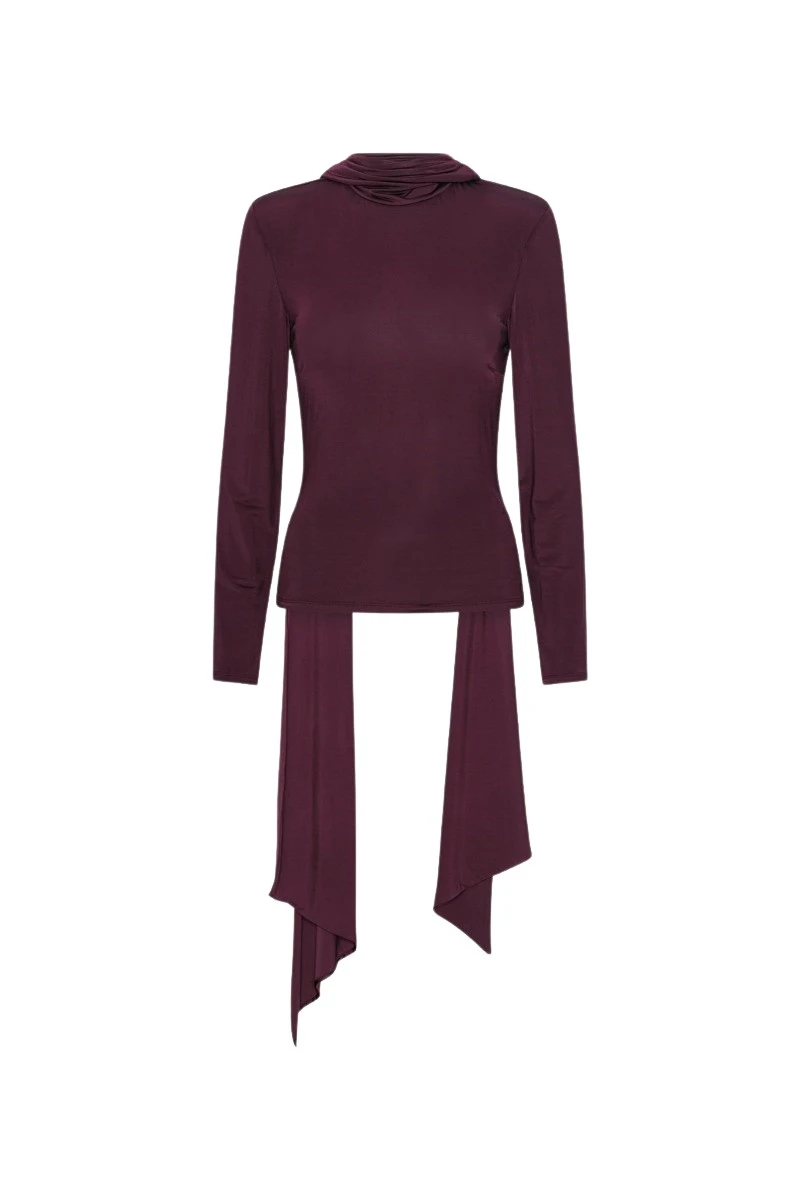 ROTATE-Birger-Christensen-Long-sleeved-Scarf-Top-Bordeaux-coveti64543_nobg Rotate Birger Christensen Long-sleeved Scarf Top Bordeaux