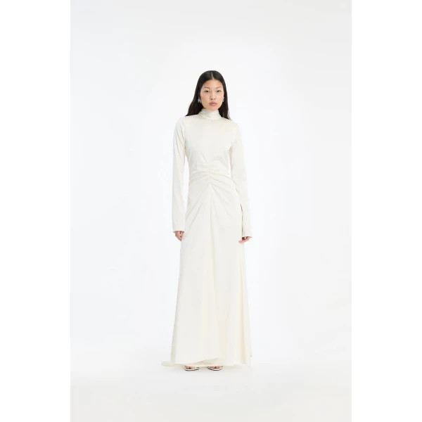 Rotate Birger Christensen Ls Scarf Dress White, view 2