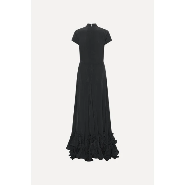 Rotate Birger Christensen Maxi Capsleeve Dress Black, view 5
