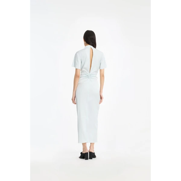 Rotate Birger Christensen Midi Dress Gathered Cf Mint Green, view 4