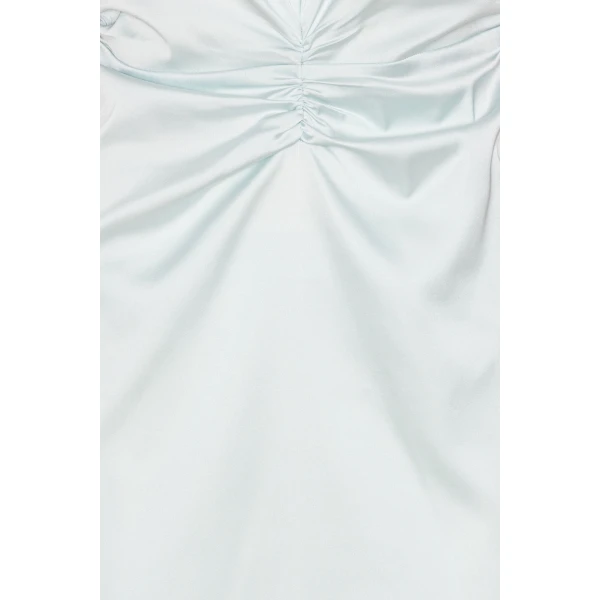 Rotate Birger Christensen Midi Dress Gathered Cf Mint Green, view 6