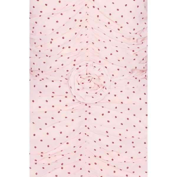 Rotate Birger Christensen Mini Ruched Dress Pink, view 6