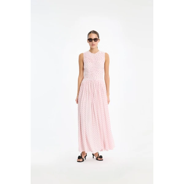 Rotate Birger Christensen Ns Ruched Dress Pink, view 2