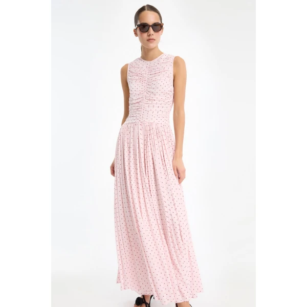 Rotate Birger Christensen Ns Ruched Dress Pink, view 4