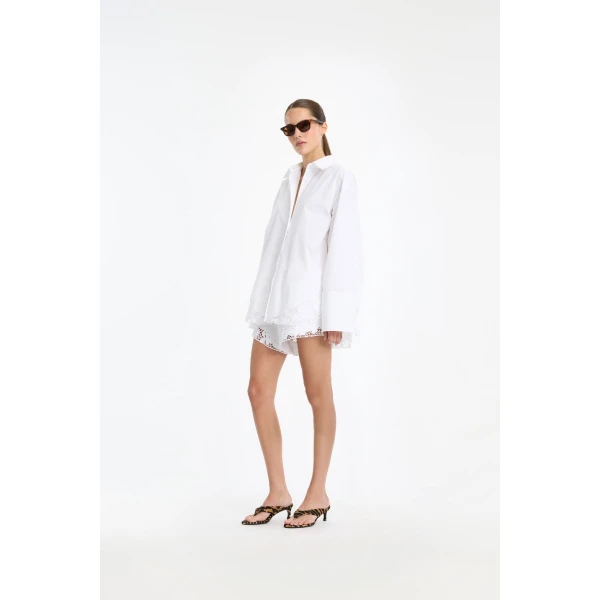 Rotate Birger Christensen Oversized Shirt White, view 2