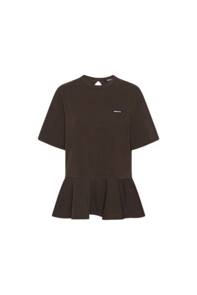 Peplum T-shirt Dark Brown