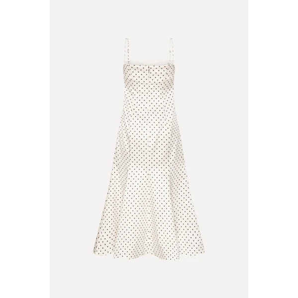 Rotate Birger Christensen Polka Dot Midi Dress Creme, view 5