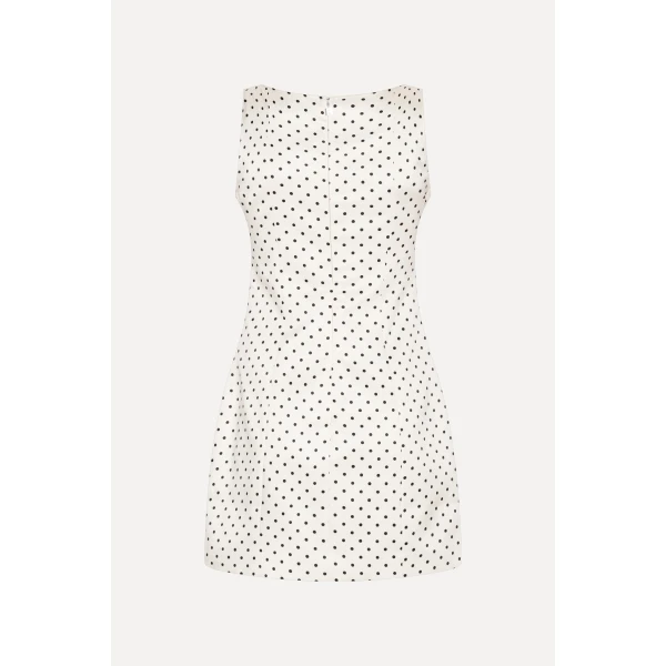 Rotate Birger Christensen Polka Dot Mini Dress Creme, view 5
