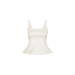 Rotate Birger Christensen Polka Dot Sleeveless Top Creme
