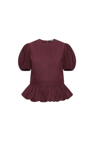 Puff Sleeve Top Bordeaux