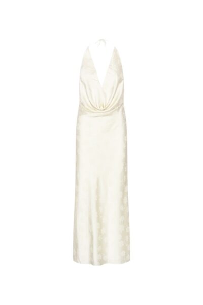 Satin Halterneck White