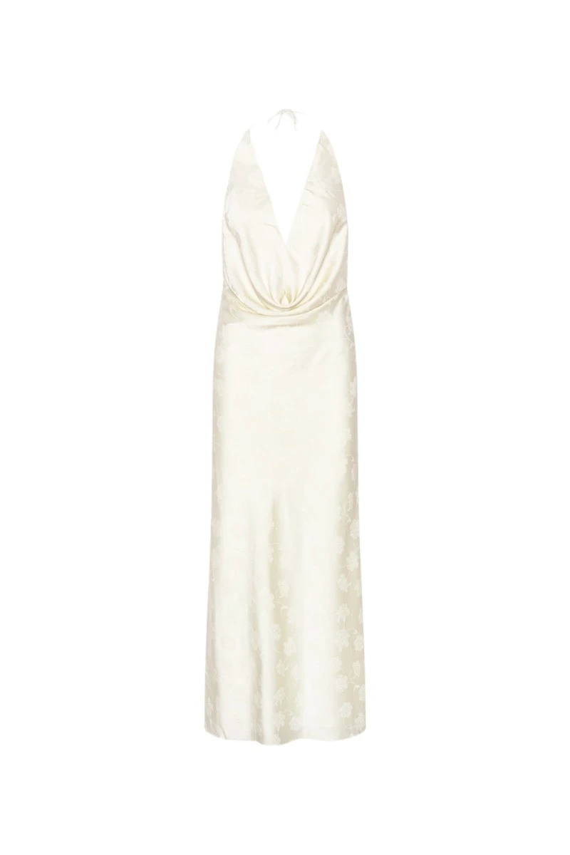 Rotate Birger Christensen Satin Halterneck White Top
