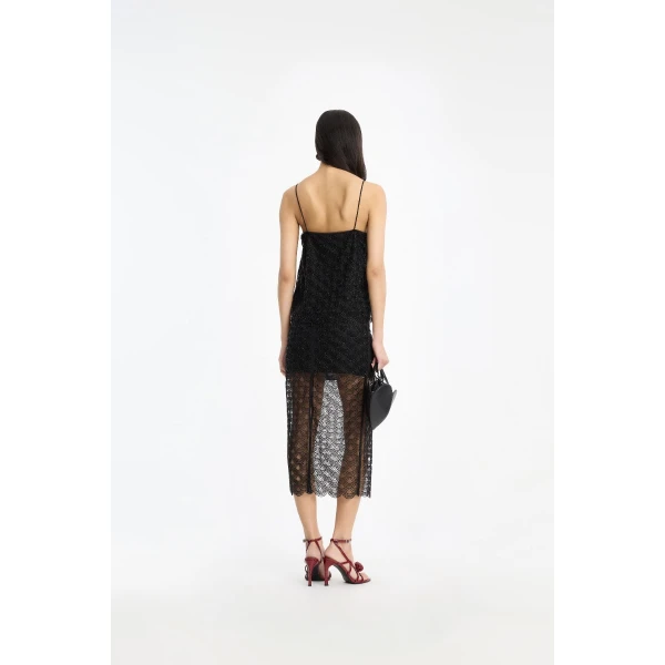 Rotate Birger Christensen Sequins Slip Top Black, view 4