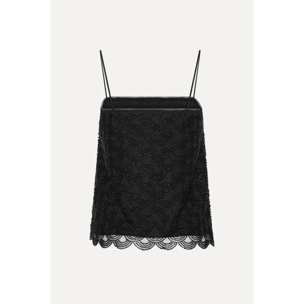 Rotate Birger Christensen Sequins Slip Top Black, view 5