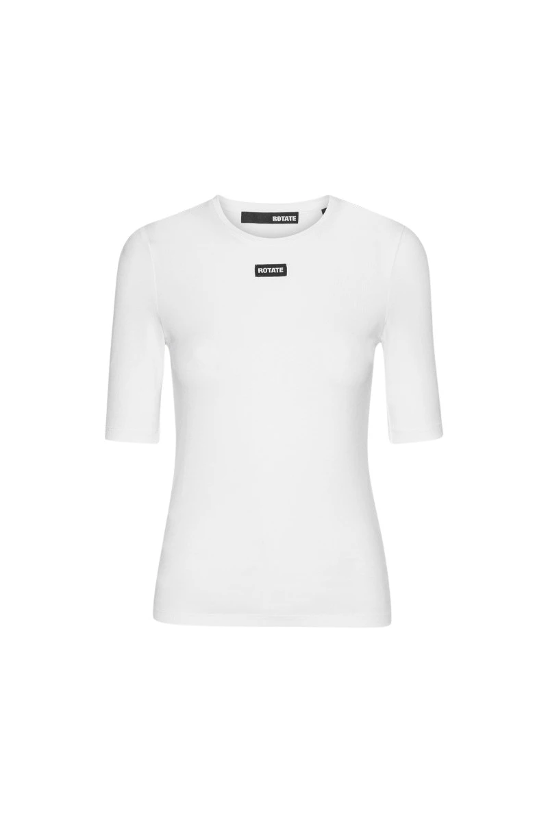 Rotate Birger Christensen Short Sleeve T-shirt Bright White Logo