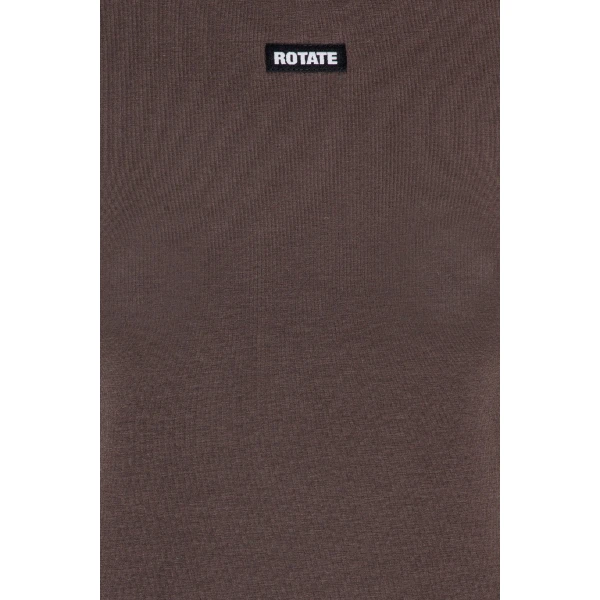 Rotate Birger Christensen Short Sleeve T-shirt Dark Brown, view 3