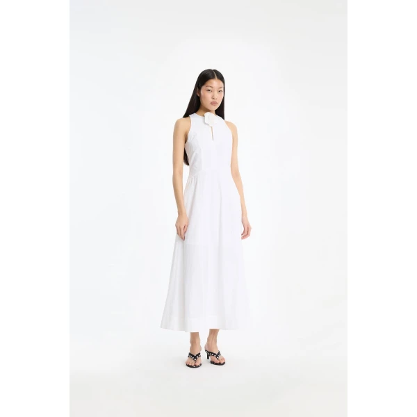Rotate Birger Christensen Sleeveless Midi Dress White, view 2