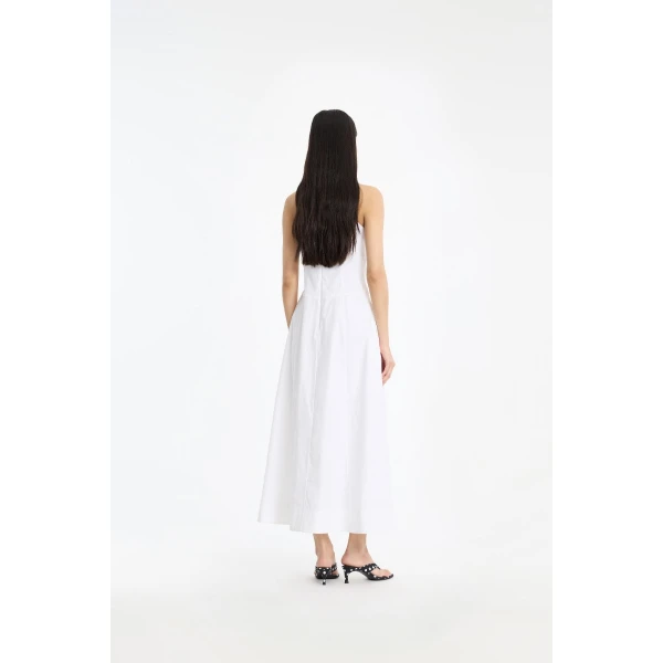 Rotate Birger Christensen Sleeveless Midi Dress White, view 3