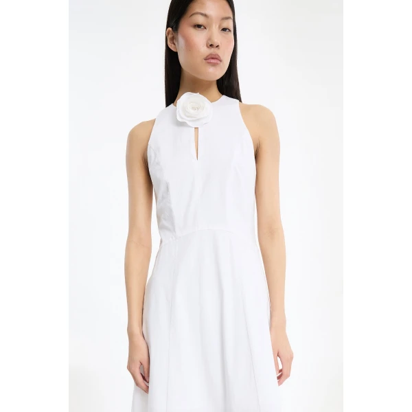 Rotate Birger Christensen Sleeveless Midi Dress White, view 4