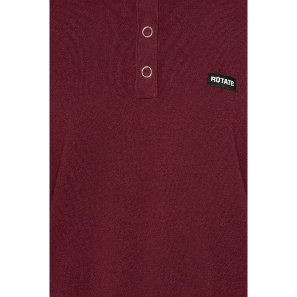 Rotate Birger Christensen Slinky Knit Polo Bordeaux, view 3