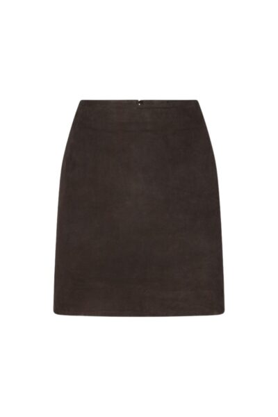 Suede Mini Skirt Dark Brown