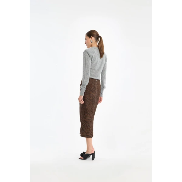 Rotate Birger Christensen Wool Longleeve Polo Grey Top, view 4