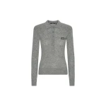 Rotate Birger Christensen Wool Longleeve Polo Grey Top