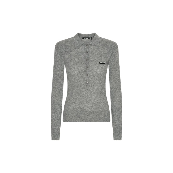 Wool Longleeve Polo Grey