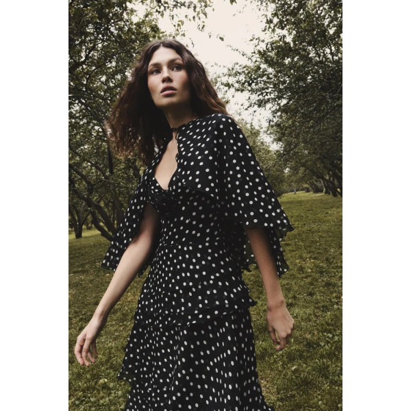 Rasario Chiffon maxi dress with bolero in Black, view 2
