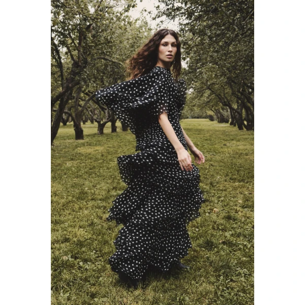 Rasario Chiffon maxi dress with bolero in Black, view 4
