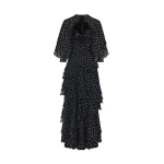 Rasario Chiffon maxi dress with bolero in Black