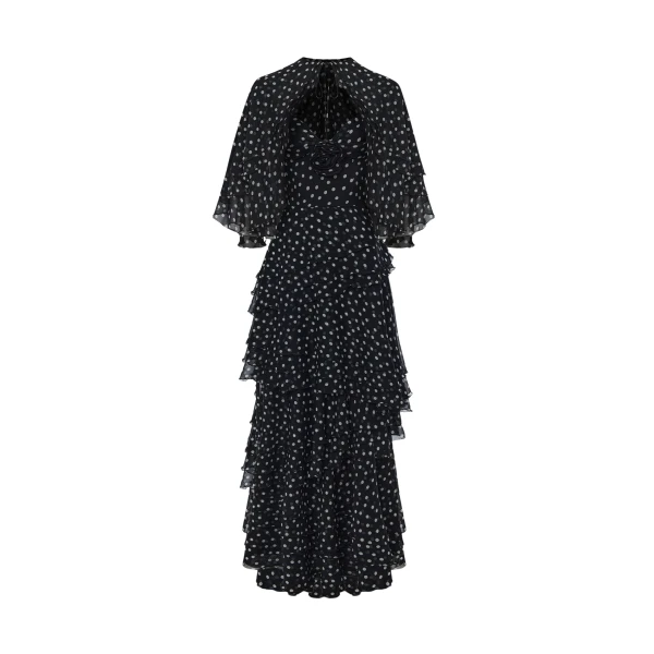Rasario Chiffon maxi dress with bolero in Black