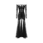 Rasario-Black-Corset-lace-gown-with-a-draped-skirt-in-Black-at-Coveti97428_nobg Rasario Corset lace gown with a draped skirt in Black