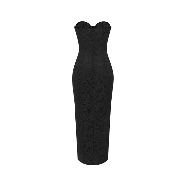 Rasario Lace midi corset dress in Black, view 3