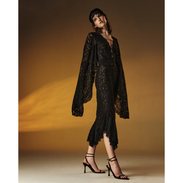 Rasario Lace midi dress in Black, view 2
