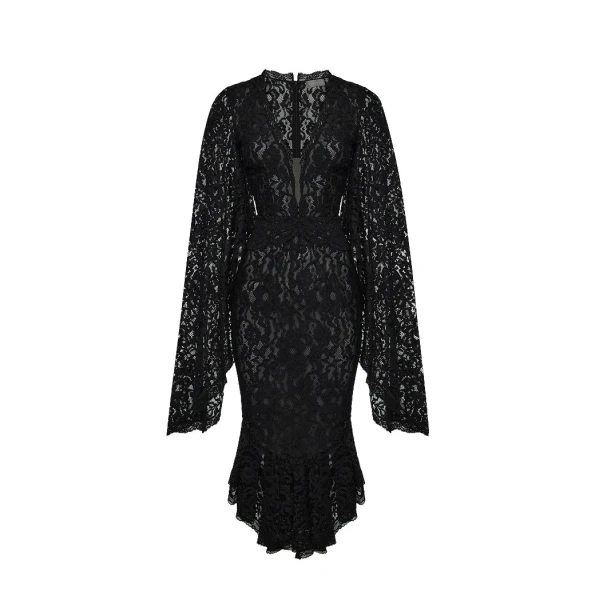Rasario Lace midi dress in Black